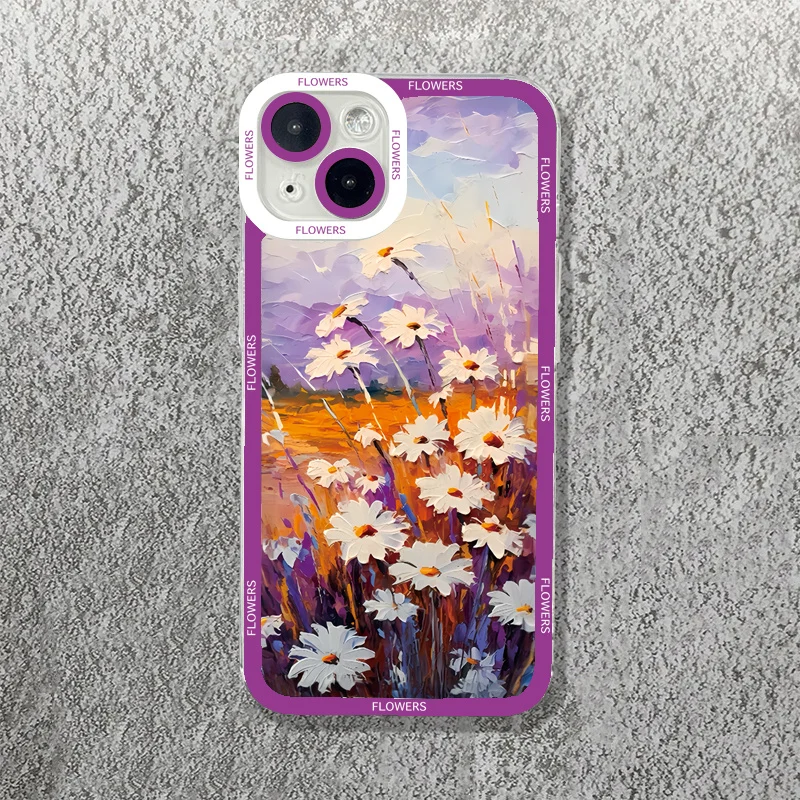 Oil Painting Flowers Phone Case For Xiaomi Poco X6 M6 X5 F5 X3 Pro Mi 13 12 11 Lite 5G 14 13T 12T Transparent Soft TPU Cover