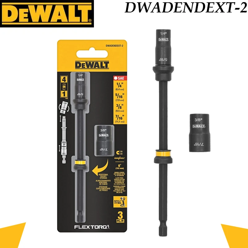 DEWALT DWADENDEXT-2 FlexTorq Adjustable Magnetic Bit Extender, Impact Rated Screw Holding Extension Holder