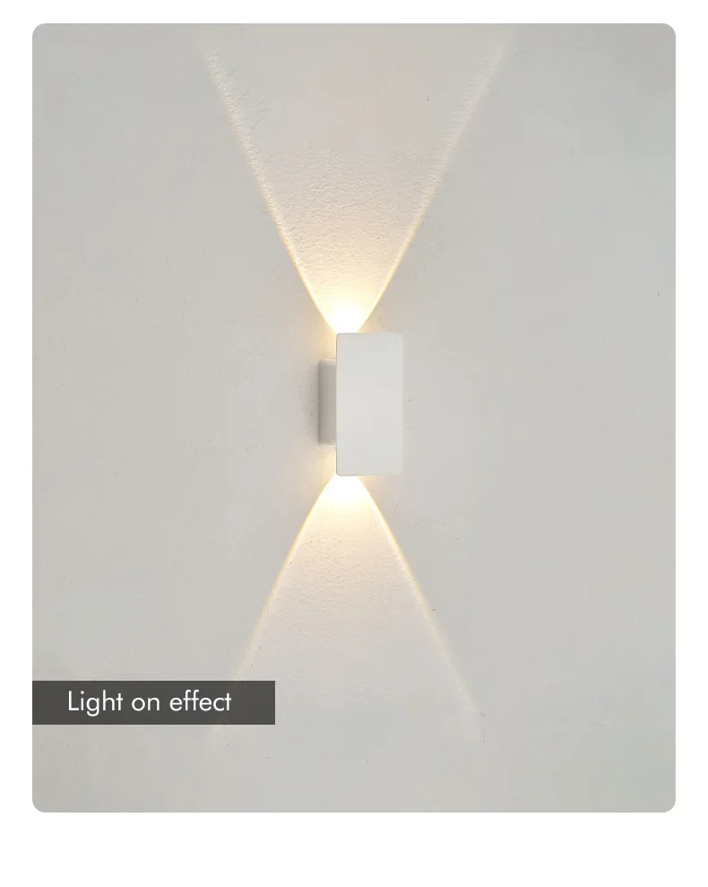 Outdoor Waterproof Wall Lamp Modern LED Lamp Black White Aluminum Up Lower Light Wall Lamps Waterproof IP65 110V 220V Fixtures