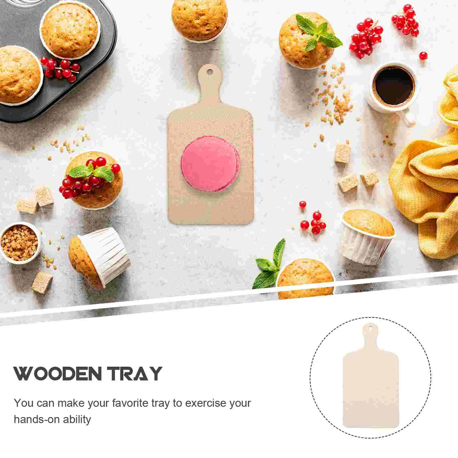 6 Pcs DIY Wooden Cutting Board Crafting Chopping Boards Table Coasters Bread Trays Serving Plates Mini Poplar Plywood Child