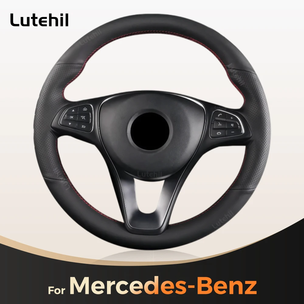 

Чехол на руль из кожи для Mercedes-Benz A-Class W177 2018-2021, B-Class, C-Class, CLS, 4 материала, для самостоятельной установки, на все сезоны