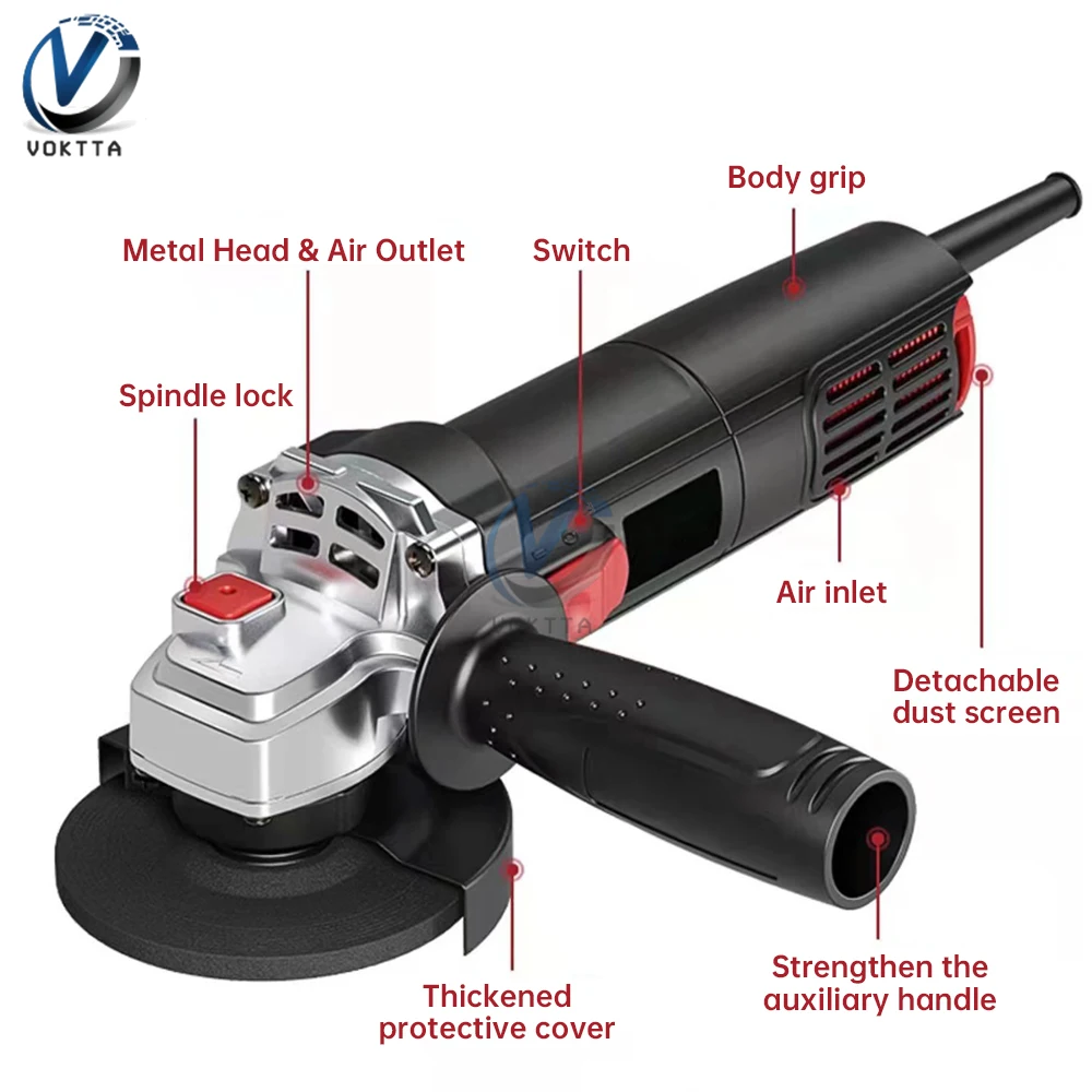 Imagem -06 - Multi-funcional Elétrica Angle Grinder Ferramentas Elétricas Moagem Corte Polimento Poderoso 11000rpm