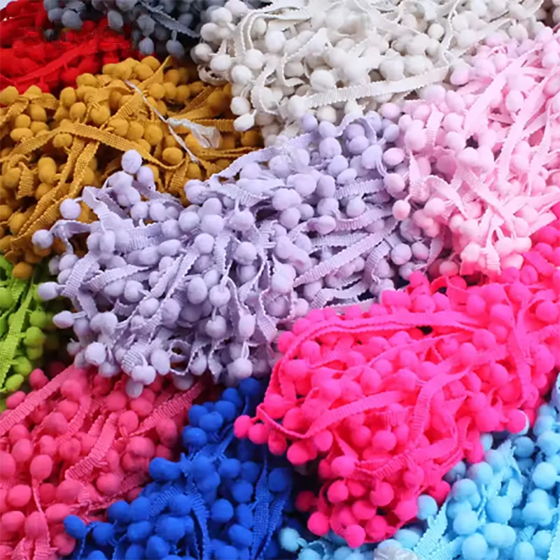 

20Yards Mini Pom Pom Lace Trim Ball Ribbon Lace Trim Fabric Ribbon Sew on PomPoms Fringe Lace for DIY Sewing Accessory