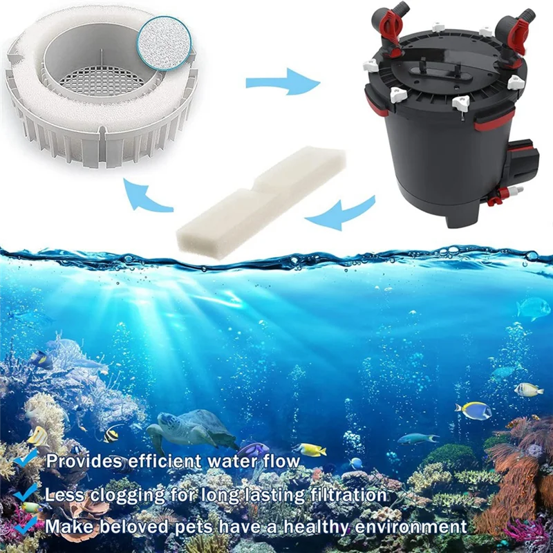 【هدية】وسادات فلتر رغوية بديلة Fx4 لمرشحات علبة Fluval FX5/FX6 - إسفنجة حيوية لحوض السمك مكونة من 12 قطعة