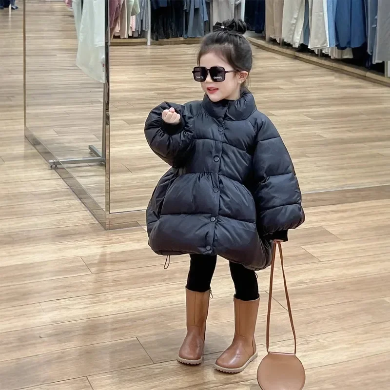 2024 Autumn and Winter New Models, Korean Version of Children's Clothing, Girls' Bud Pendulum Fluffy Down Cotton Bread Jacket