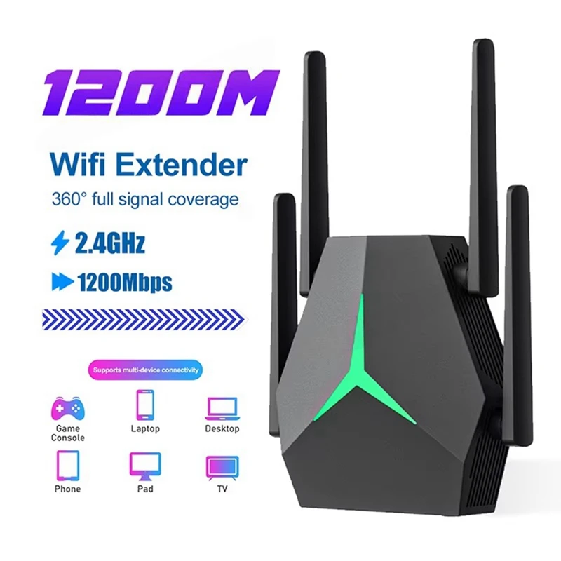 5Ghz 1200M WiFi Extender Long Range Wireless WIFI Booster Adapter 1200Mbps Wi-Fi Amplifier 802.11N WiFi Signal Repeator