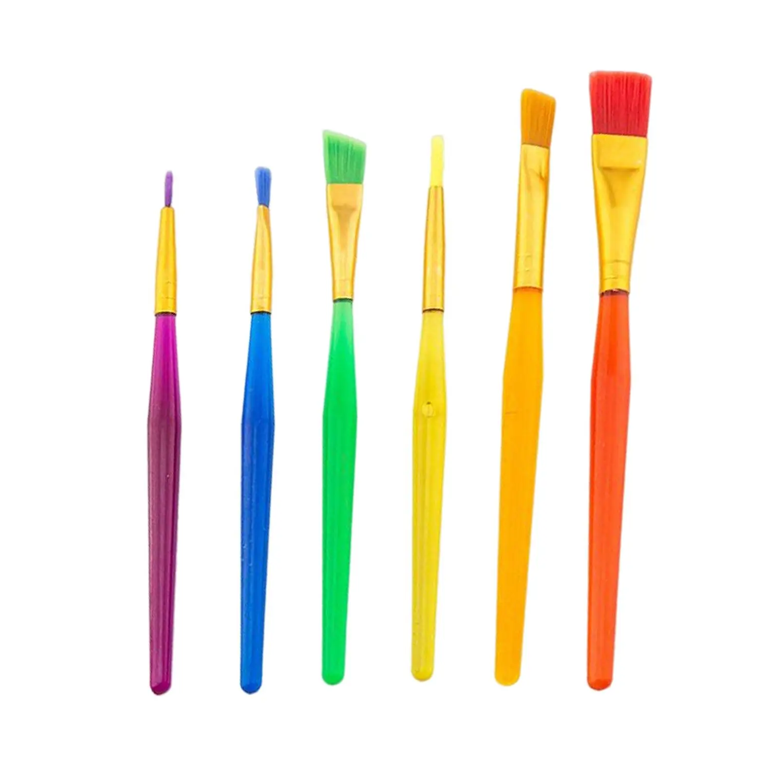 

6x Paint Brushes Set Acrylic Oil Painting Nylon Professional Paint Brush for Oil Painting Miniature Detailing Rock Painting