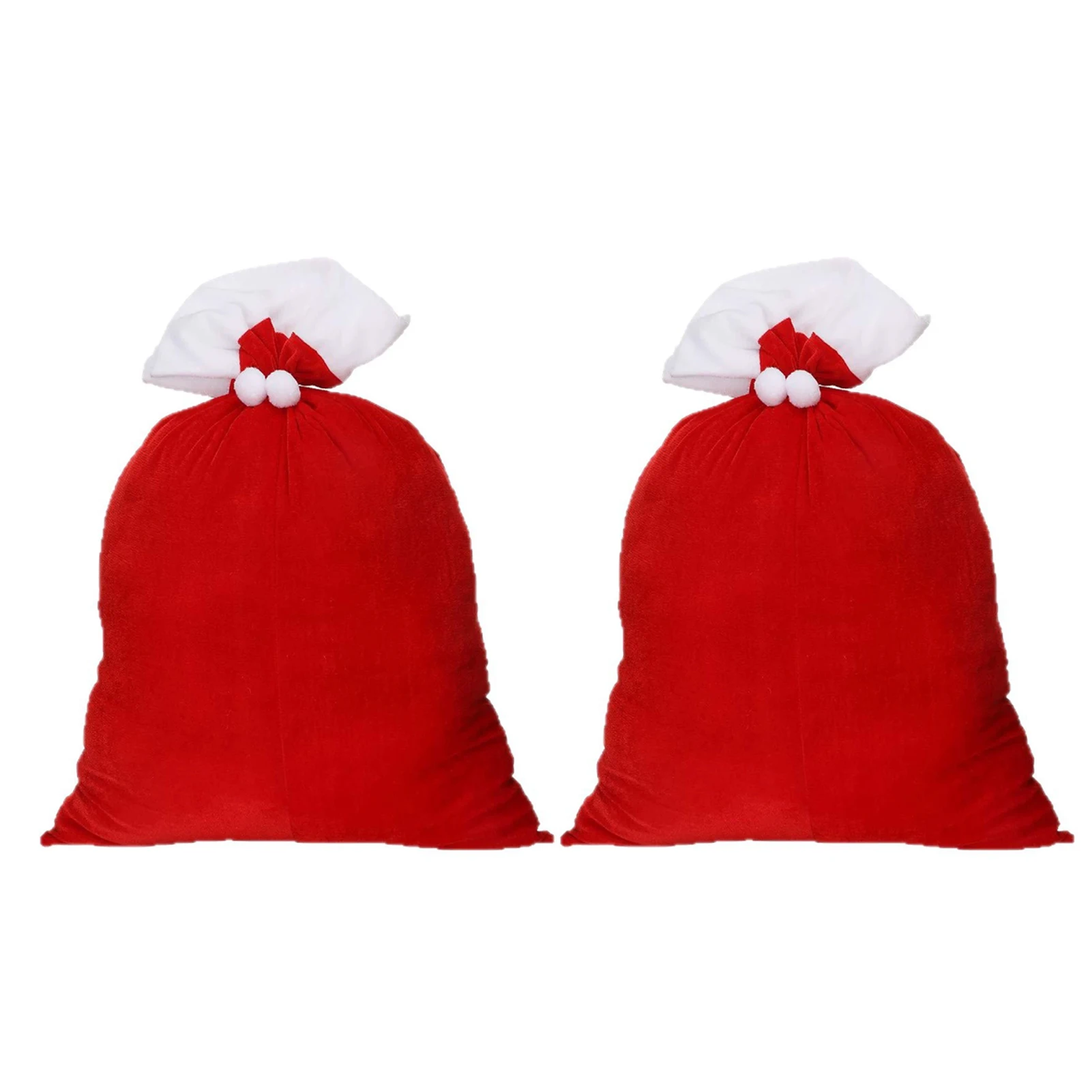 2 Pieces, Santa Bags, Large Gift Wrap Plush Bags. Extra-Large Capacity, Soft Super Suitable Christmas, Thanksgiving