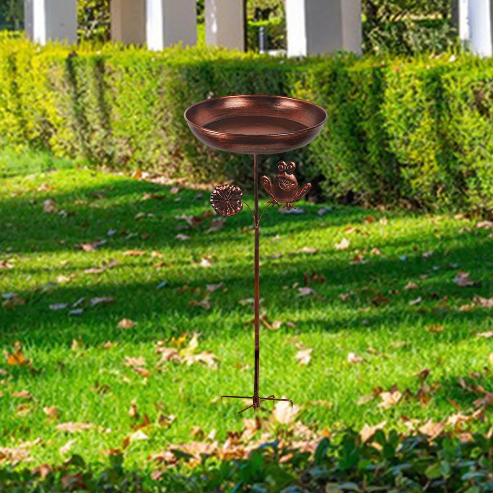 

Bird Bath Outdoor Bird Feeder Gift, Easy to Clean, Birdfeeder with Stake, Garden Metal Birds Bath for Outdoor, Lawn Courtyard