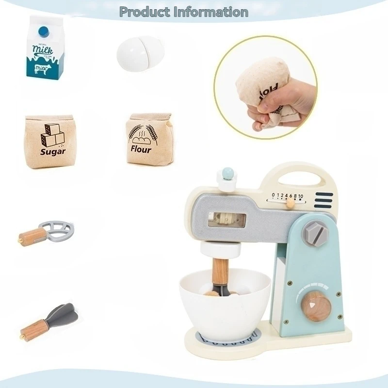 Drewniana kuchnia Udawaj zabawkę Symulacja Drewniany mikser do żywności Akcesoria kuchenne Udawaj jedzenie Wczesna nauka Edukacyjna