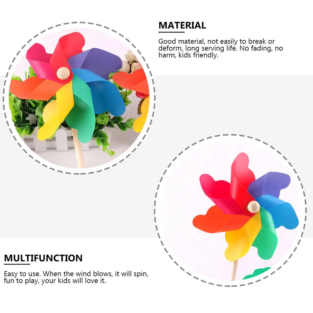 

10pcs Colorful Colorful Wind Windmills Kids Wind For Garden Lawn Yard Decor Outdoor Indoor Play Pinwheel