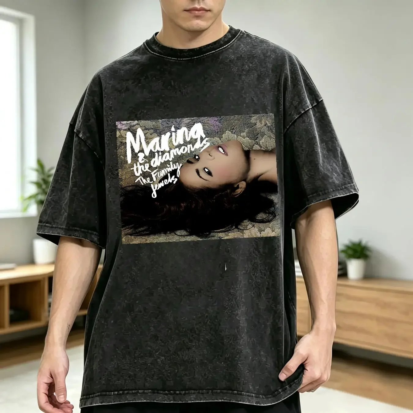 washed T Shirt MARINA AND THE DIAMONDS family jewels SMALL MEDIUM LARGE XL long or short sleeves vintage Washed Versatile