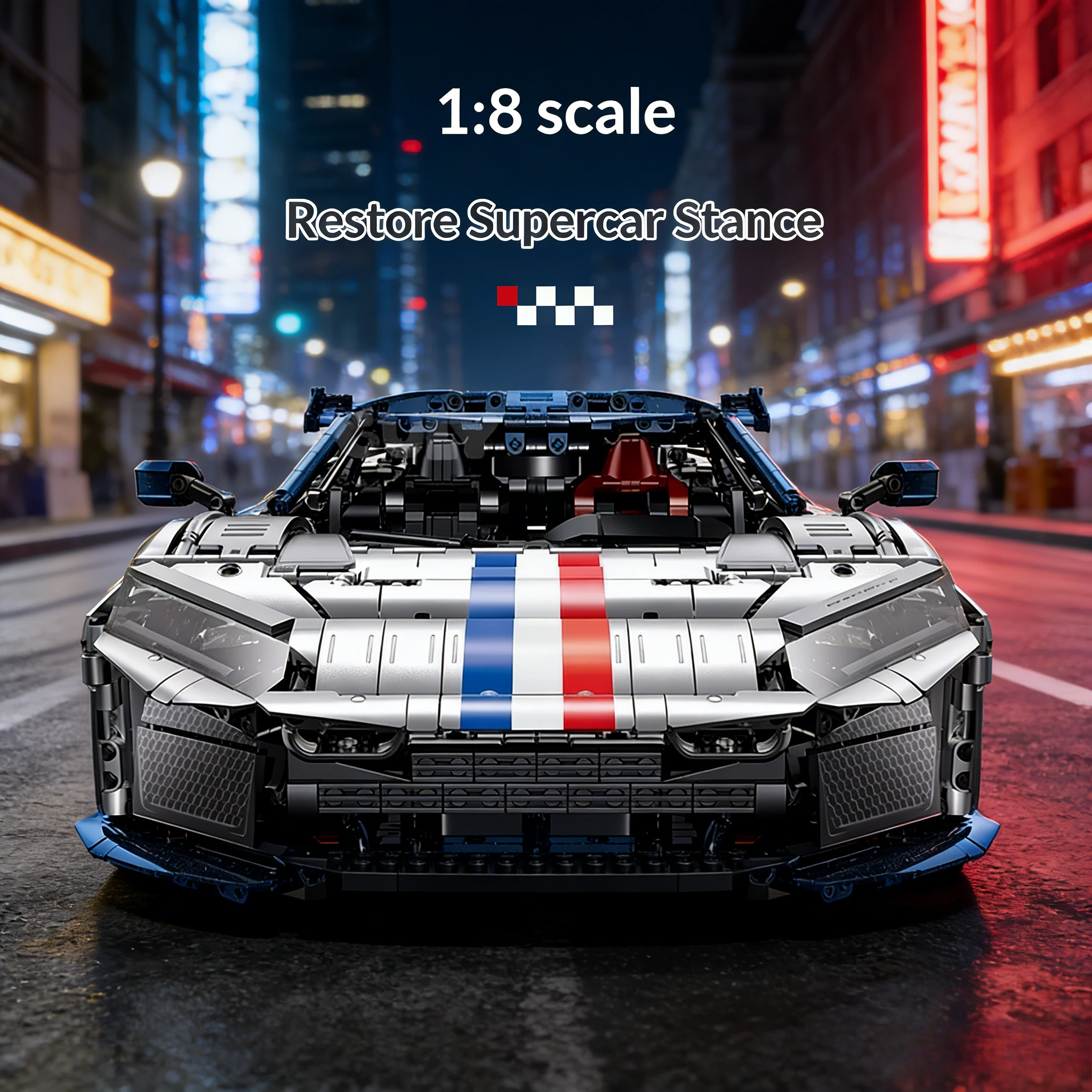 

GULY10656 Технология MOC: Креативный конструктор-суперкар 1:8, радиоуправляемая модель автомобиля с мотором, 3998 деталей, DIY-конструктор для мальчиков и взрослых, подарок