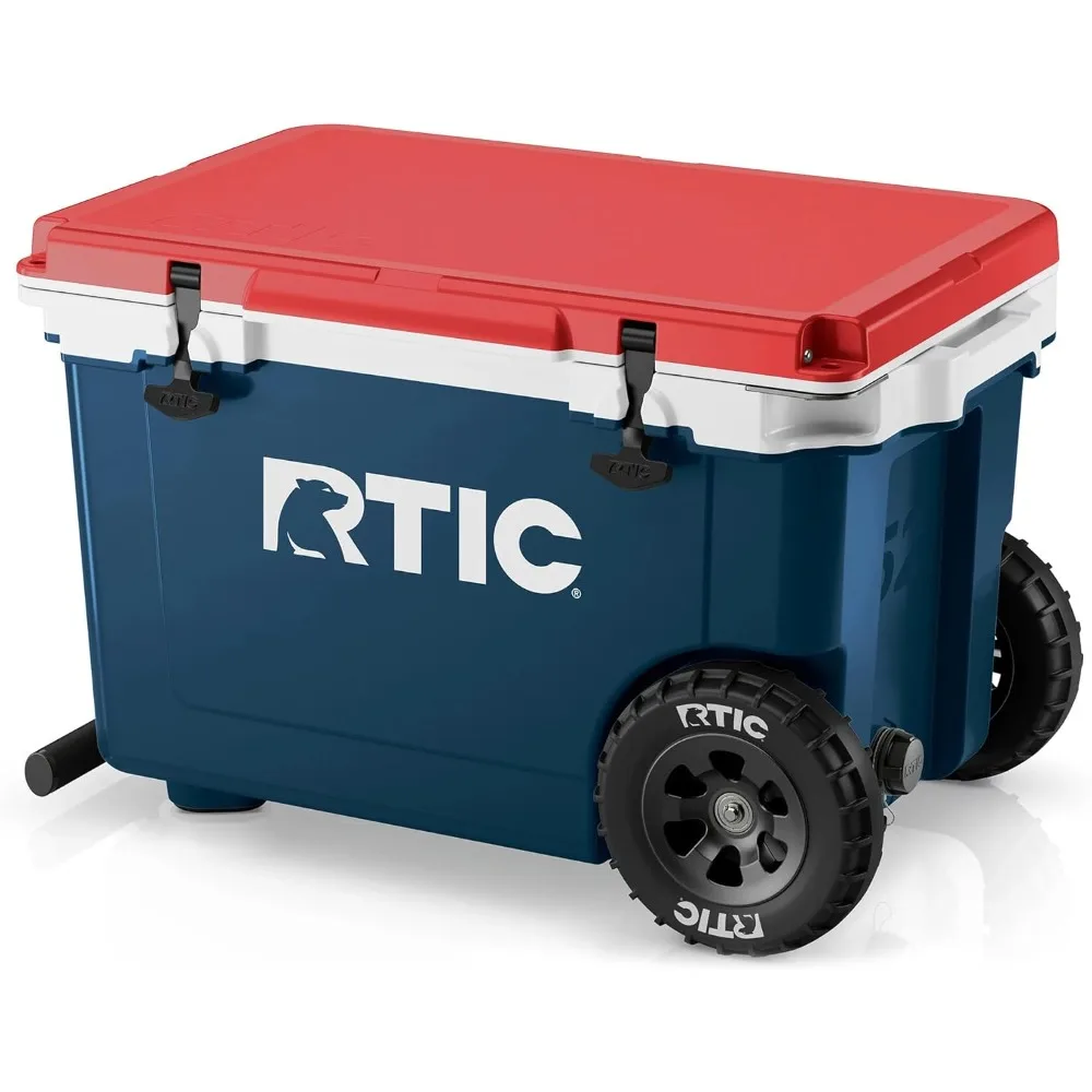 

RTIC 52 Quart Ultra-Light Wheeled Hard Cooler Insulated Portable Ice Chest Box for Beach, Drink, Beverage, Camping, Picnic,