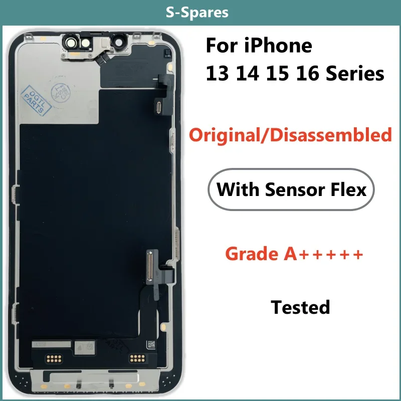 Official Original Disassembled Screen for iPhone 13mini 14 15 Plus 16 Pro Max, LCD Display assembly, Diagnosed, No Polished,A+++