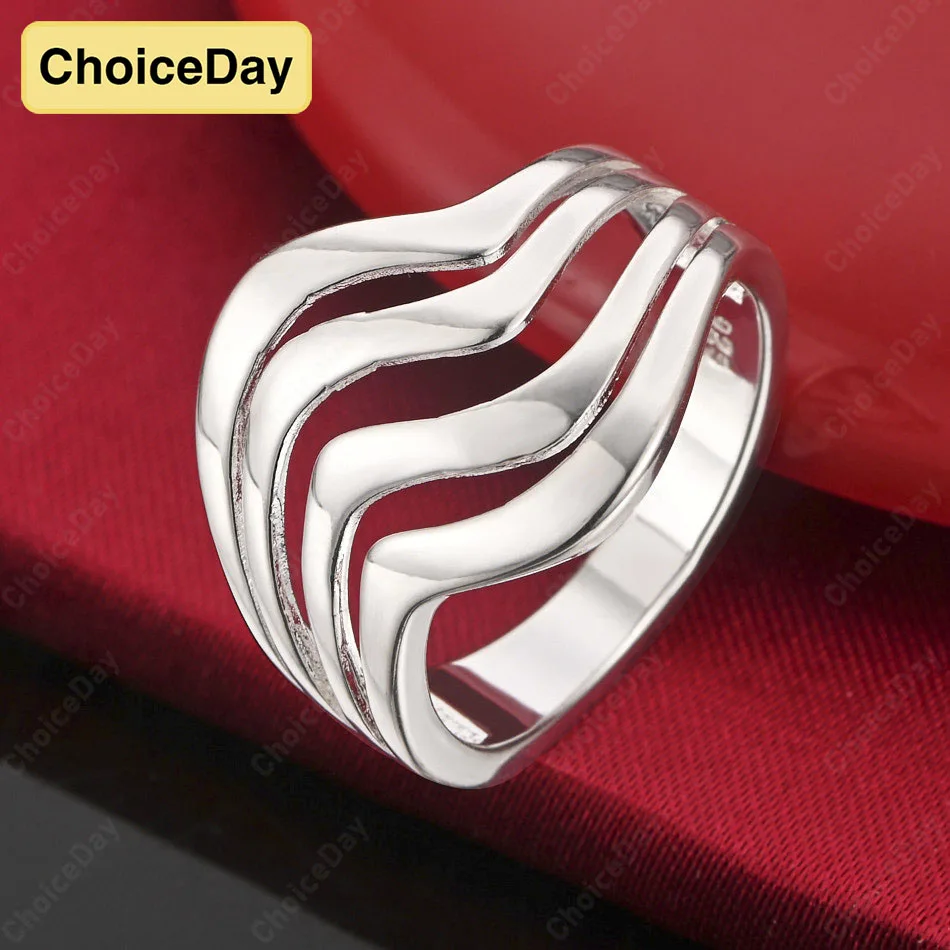 

ChoiceDay 925 Sterling Silver 6-10 Exquisite Hollow Ring Women's Wedding Elegant Jewelry Accessories Party
