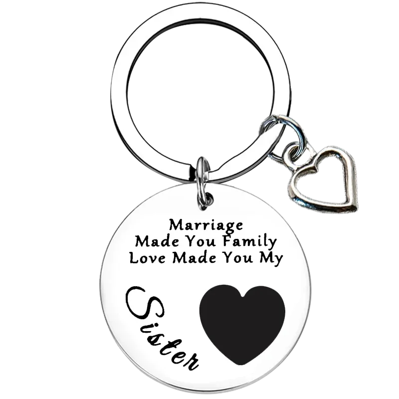 Cute Sister-in-Law Keychain Best Friends Key Chain Pendant Soul Sister birthday gift