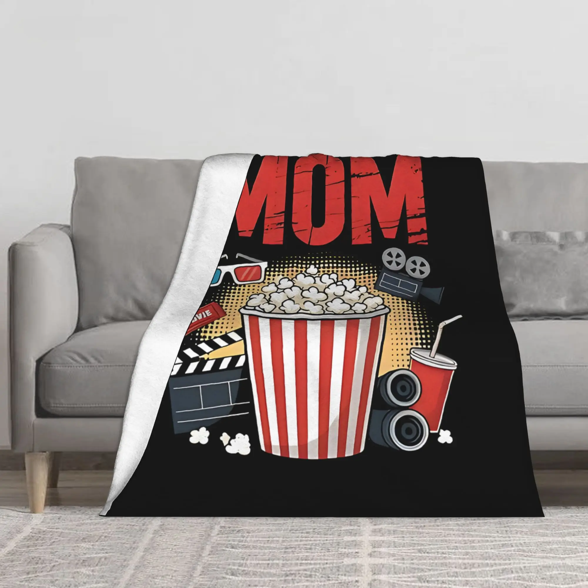 1PC Movie Night Party Mom Movie Themed Birthday Party Matching Winter Blankets for Adults Bedding Home Interior Sofa Knee