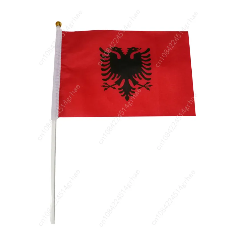 Albania Hand Waving Flag Albanians Small Mini Hand Held Flags 10 Pcs 14x21cm  Sporting Event Support Handheld Flag