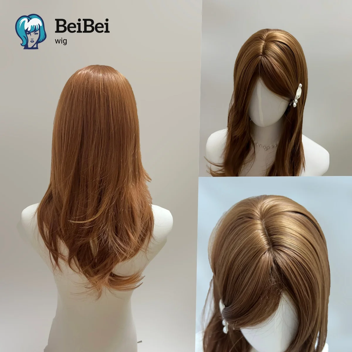 

Ombre Red Brown Wig for Synthetic Long Body Wavy Lolita Wigs 20 Inch with French Bang Heat Resistant Fiber Party Cosplay Wigs