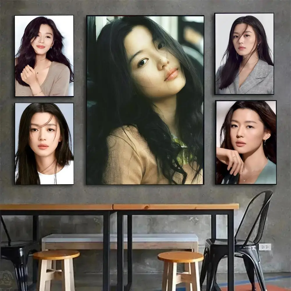 Korean Beautiful Actress Star G-Gianna Jun Poster Painting Wall Art Mural for Living Room Home Decor and Gifts