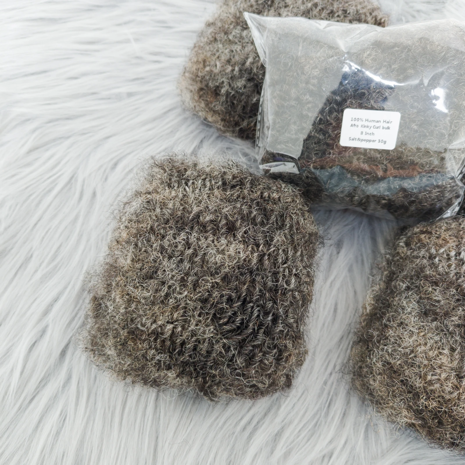 وصلات شعر بشري أفرو غريب شعر فلفل وملح بدون لحمة رمادي 100% شعر بشري لتضفير شعر دريدلوك 30 جرام/قطعة #2