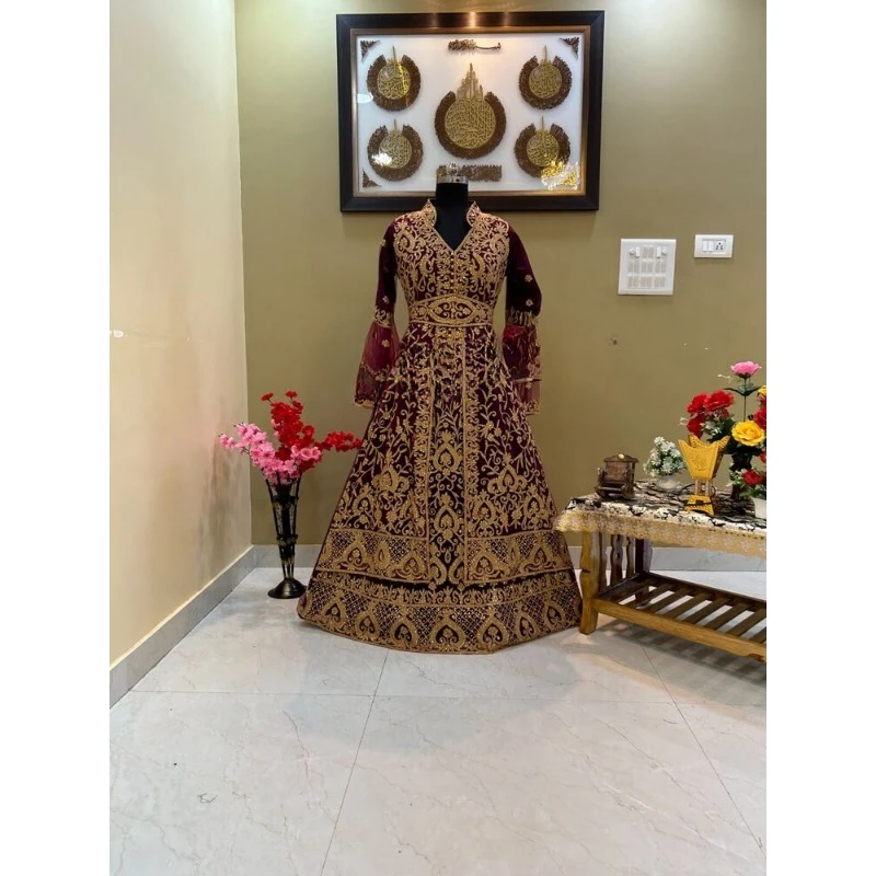 Offering A New Moroccan Wedding Caftanes Farasha Abaya Dress with Elegance