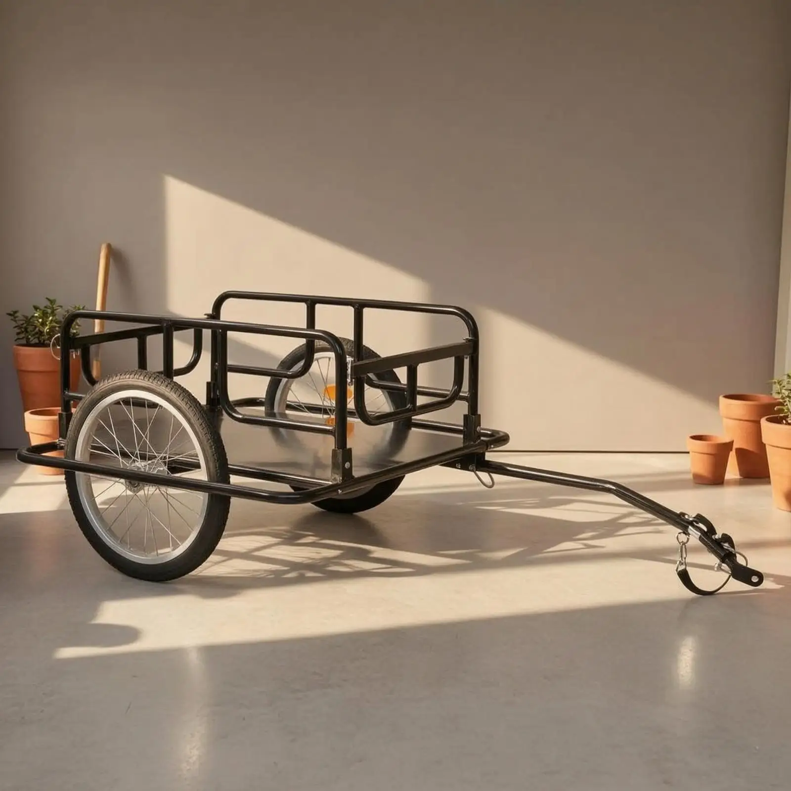 Folding Utility Cart Sturdy Iron Frame Portable Foldable Trolley Transport Wagon for Garden and Outdoor
