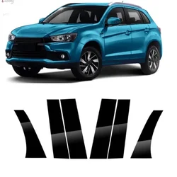 6Pcs Car Door Window Pillar Posts Trim Covers Sticker For  Mitsubishi ASX 2011 2012 2013 2014 2015 2016 2017 2018 2019 2020