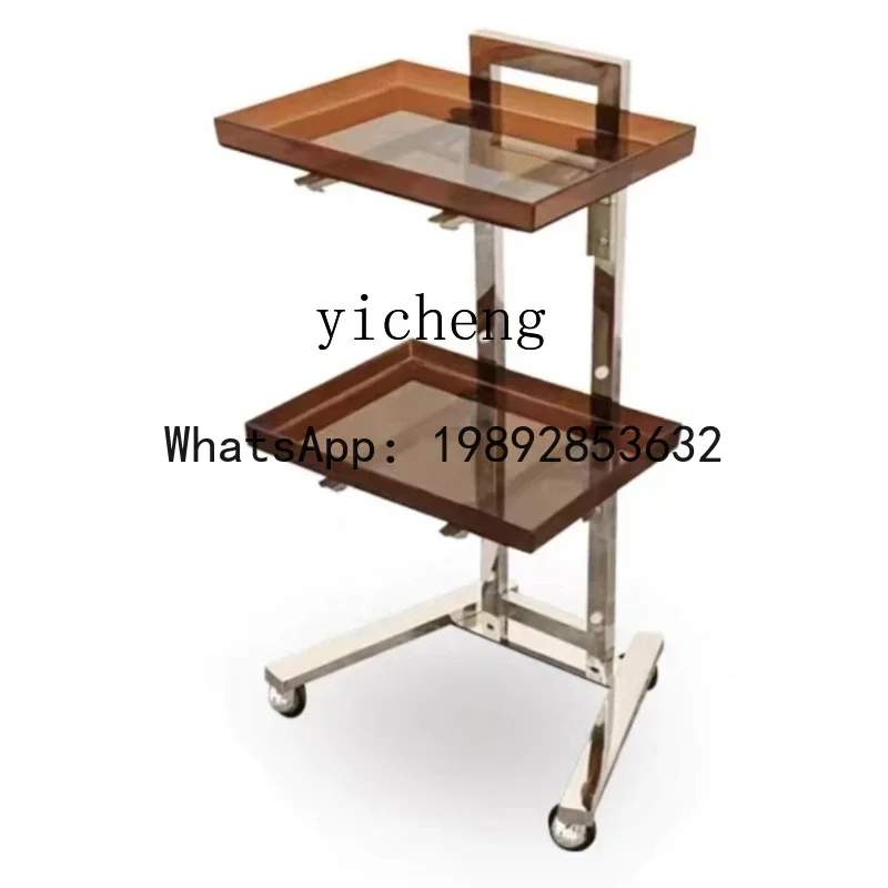 AA barber shop special perm and dyeing car acrylic stainless steel hair salon trolley tools