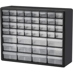 Akro-Mils 10144, 44 Drawer Plastic Parts Storage Hardware and Craft Cabinet, 20-Inch W x 6.37-Inch D x 15.81-Inch H, Black