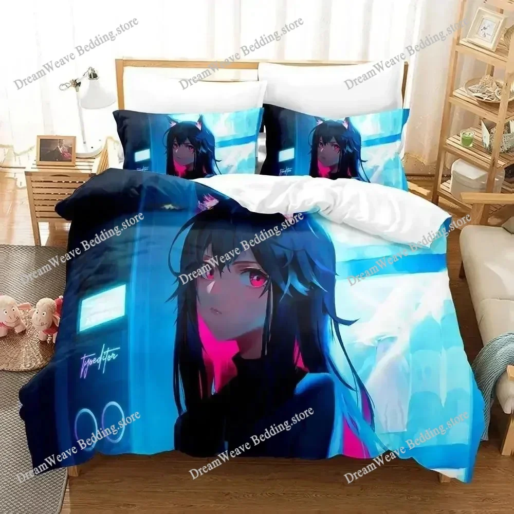 

3D Print Kawaii Anime Arknights Bedding Set Single Twin Full Queen King Size Bed Set Aldult Kid Bedroom Duvet Cover Sets