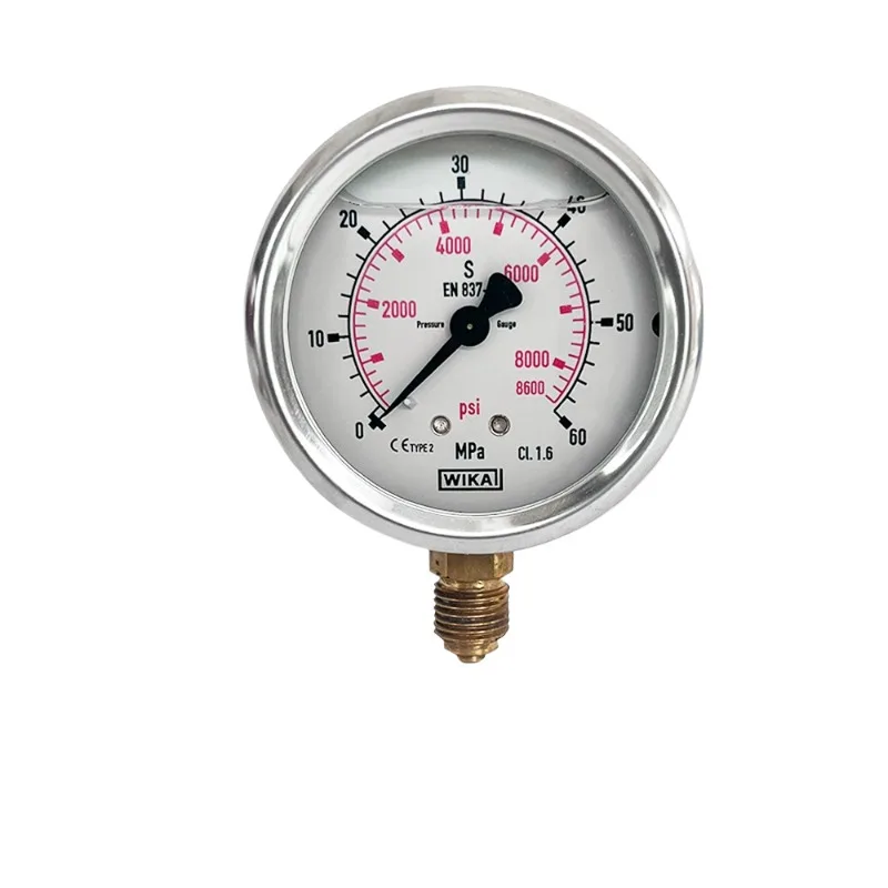 

Wika pressure gauge en837-1 shock-absorbing stainless steel pressure hydraulic gauge vacuum axial gauge excavator accessories