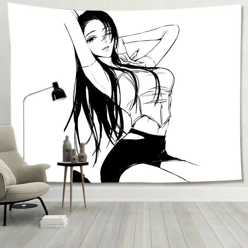 Minimalist Wall Tapestry Sexy Woman Art Canvas Abstract Body Design Aesthetic Bedroom Studio Decor