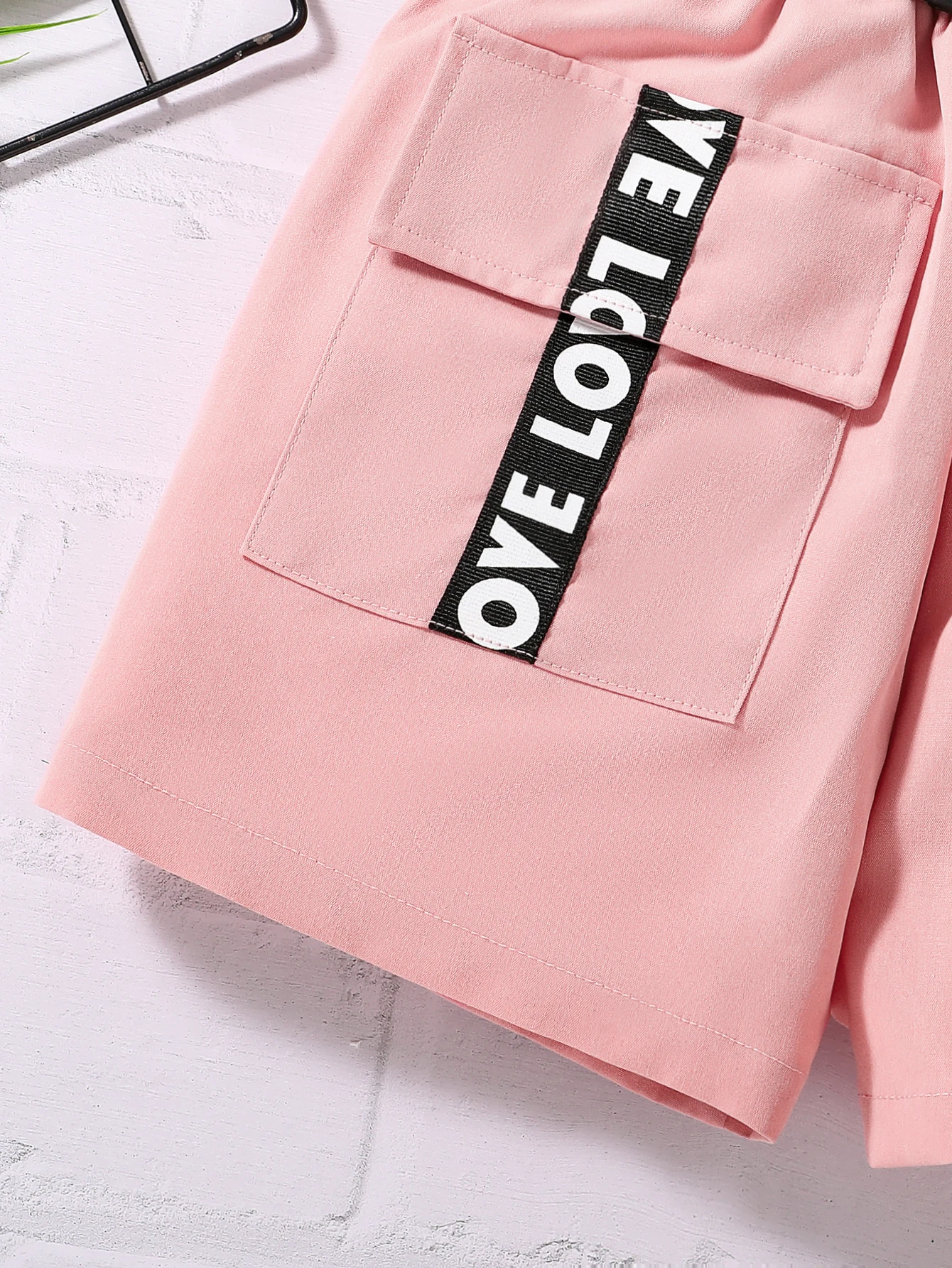 Tenue d'été 2 pièces pour filles, haut en tricot respirant de couleur unie et ensemble short Cargo rose, nouvelle collection 2025 |   Vêtements décontractés et chics pour filles