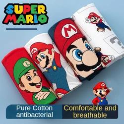 4pcs Anime Super Mario Bros Boys Boxer Underpants Cotton U Pouch Bulge Underwear Cartoon Shorts Kids Cute Breathable Boxer Pants