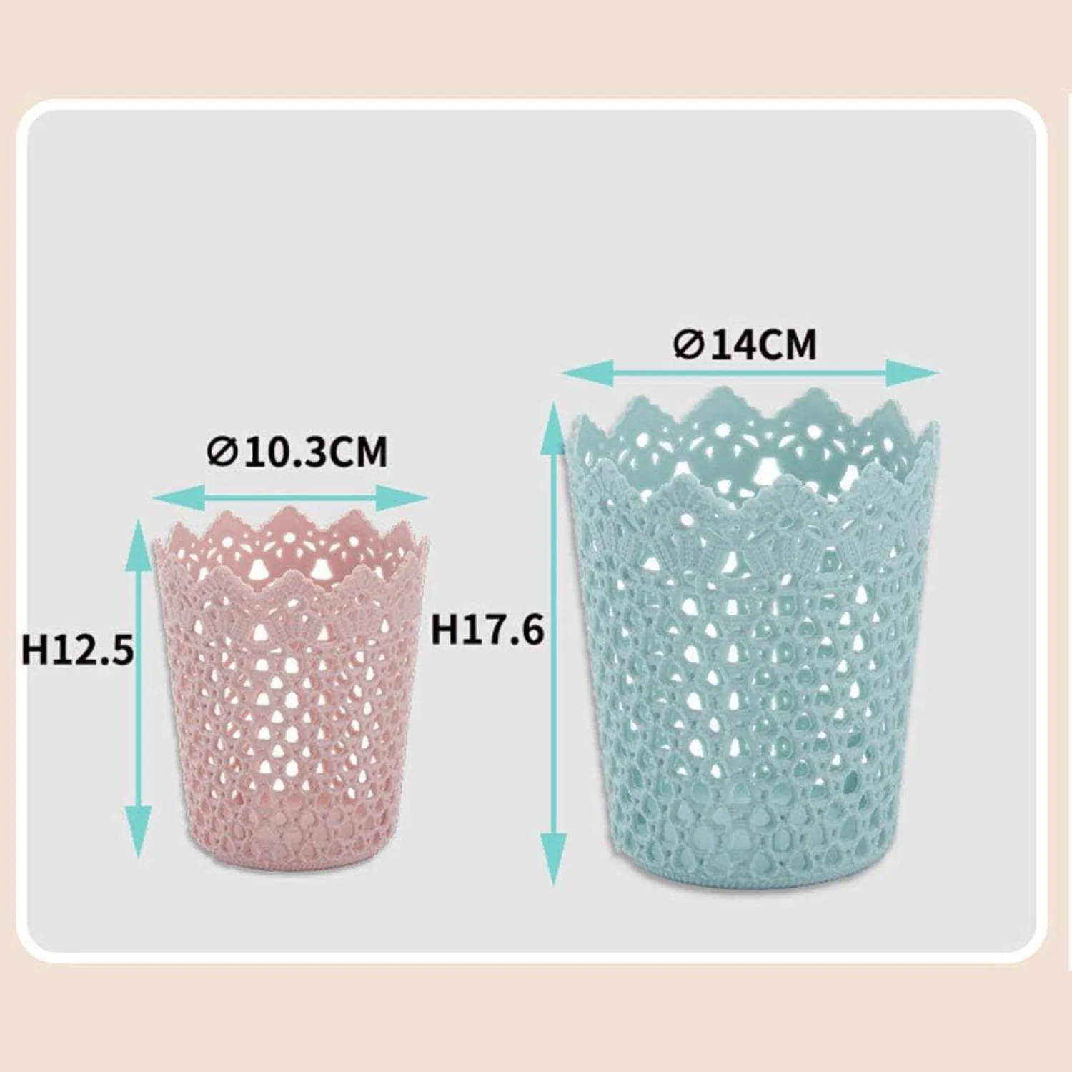 Plastic  Pot, Hollow Flower Cylinder Pen Pencil Brush Holder  Desktop Organizer, Office Organizer for Office Supplies and Desk A