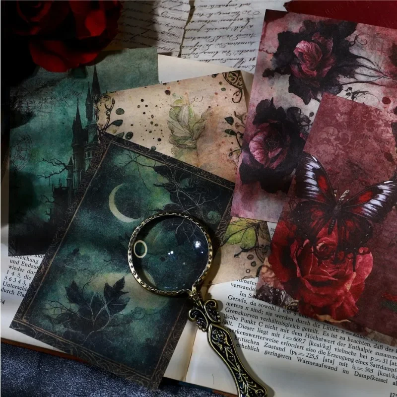 20 Sheet Retro Gothic Waltz Series Decorative Material Paper DIY Scrapbooking Handbook Notebook Memo Craft Materials Supplies