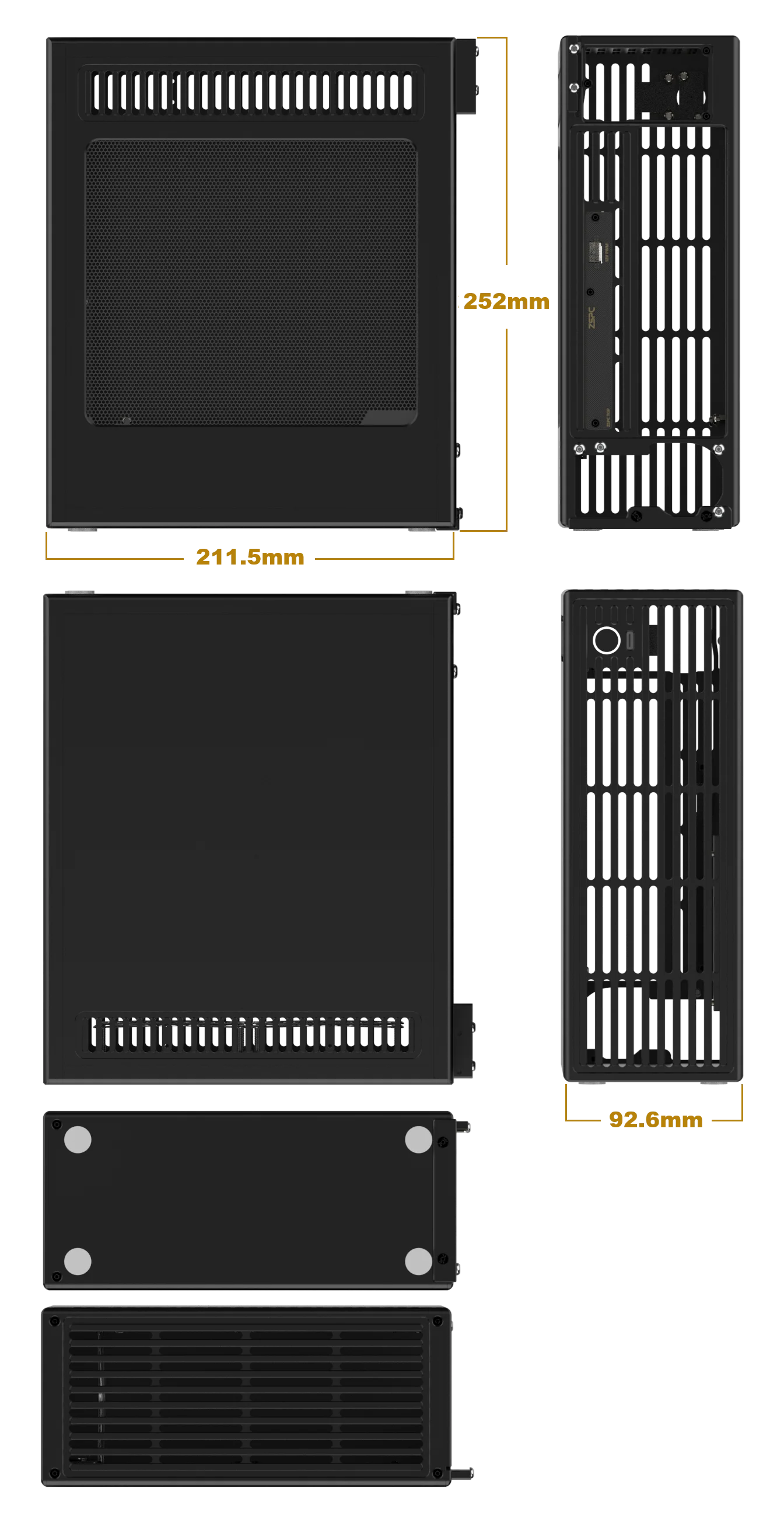 All aluminum chassis, ZS-D2/ITX half-height knife card computer chassis V4\ 4.9L volume