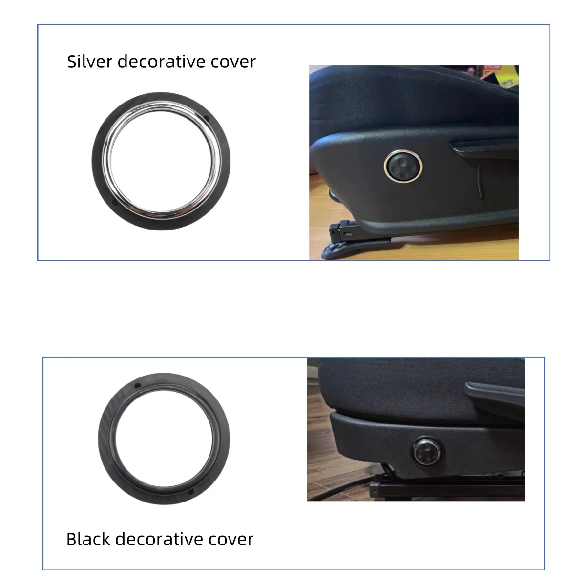Automobiles interior round switches cover Panel Mould fix plate parts for car seat 4 way massager/lumbar Decoration Emble switch