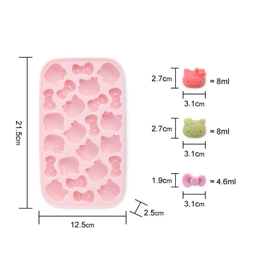 Sanrio Hello Kitty Homemade Ice Capsule Sealed with Lid Mini Ice Cube Mold Silica Gel Ice Tray Women Birthday Kitchen Supplies