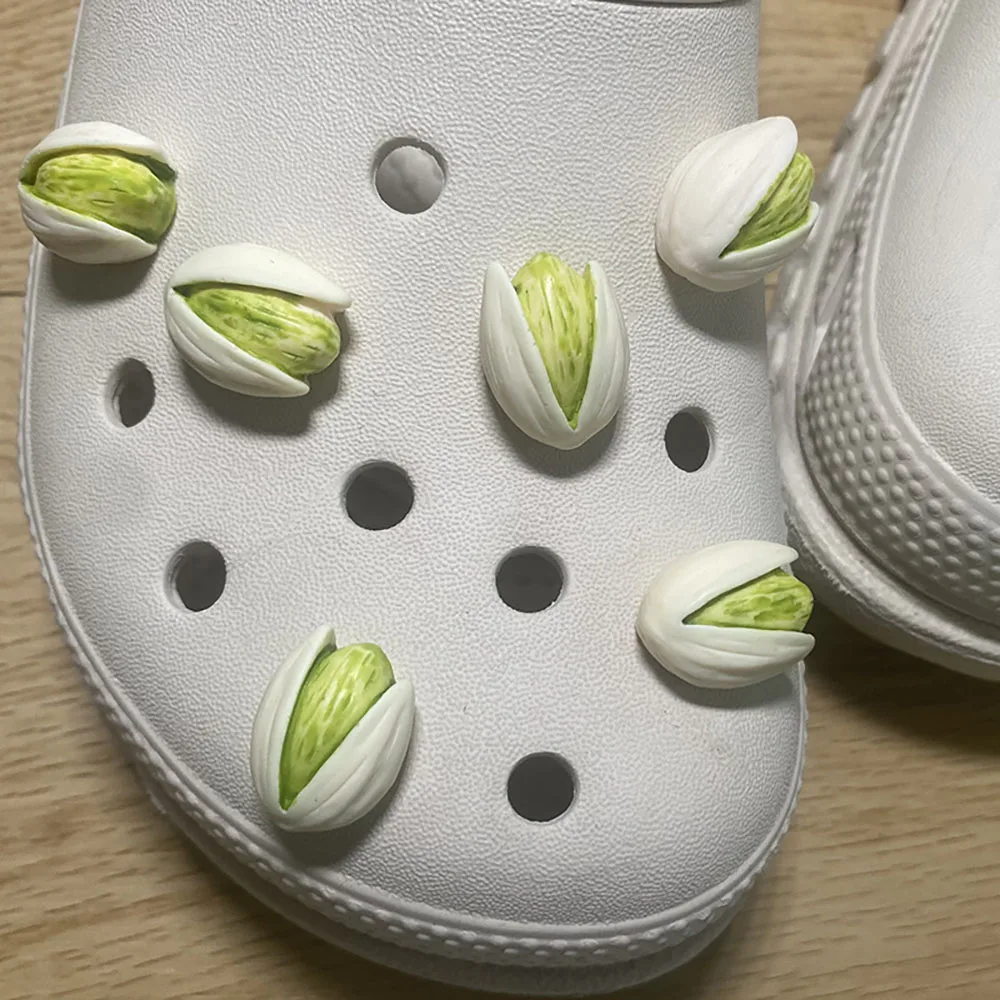 

12Pcs Pistachio Series Funny Ins Popular for Shoe Charms PVC Clogs Accessories DIY Shoe Decoration Kids Party Friends Gifts