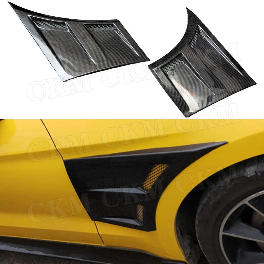 

2PCS/Set Carbon Fiber Side Fender Fin Trim for Ford Mustang Coupe 2-Door 2015 2016 2017 Car Styling