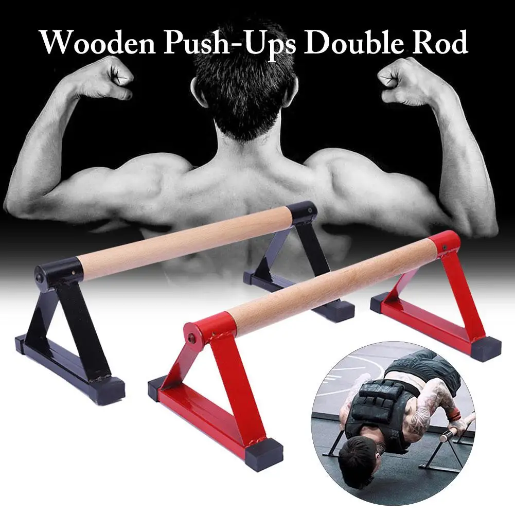 

Push up Bars Parallettes Wood Parallettes Set Stretch Stand Handstand Fitness Calisthenics Equipment Enhanced Push Ups