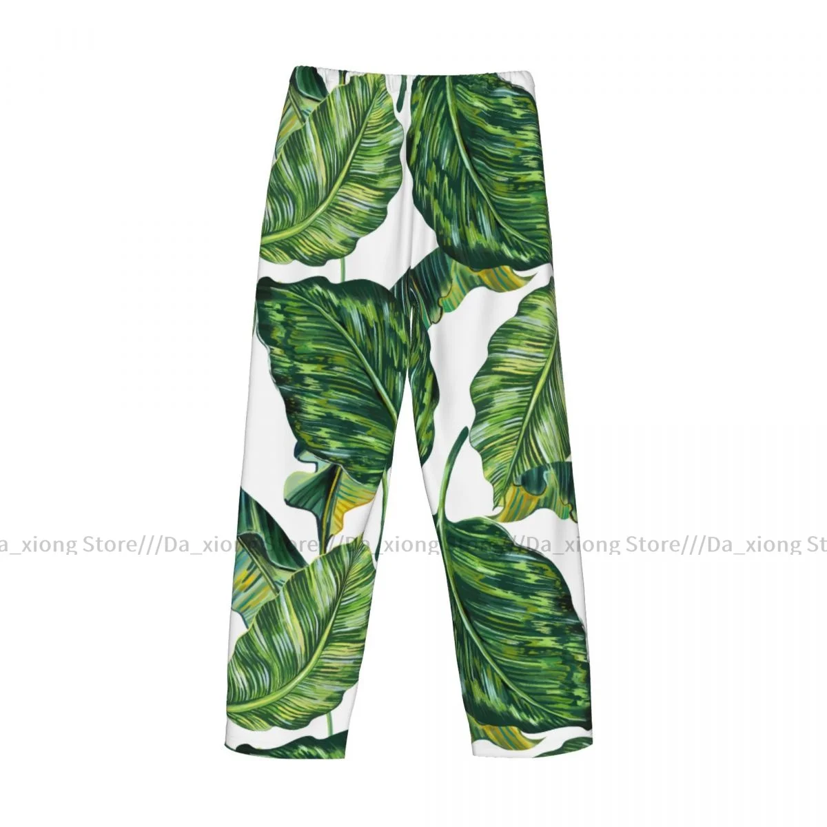 Heren Casual Pyjama Slaapbroek Tropische Bladeren Jungle Leaf Lounge Losse Broek Comfortabele Nachtkleding