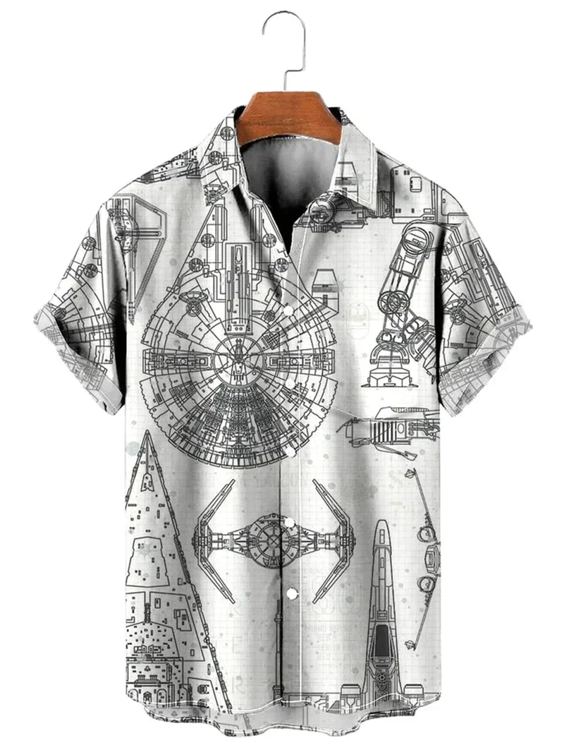 

Vintage Lapel Button Map 3d Printed Short-sleeved Shirt Men's Clothing Casual Fashion Top Oversized T-shirt