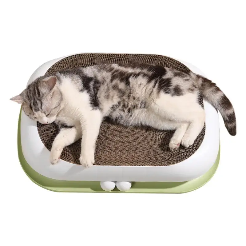 

Cat Scratcher 3 In 1 Cat Strach Beds Double Layer Cardboard Bed Couch With Ball Oval Corrugated Paper Cat Scratch Pad supplies