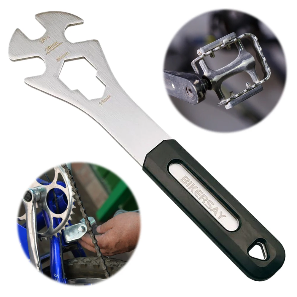 Kunci Pedal Sepeda 15mm Alat Pelepas Pedal Sepeda MTB Road Bike Pedal Spanner untuk Perbaikan Efisien Sepeda Jalan dan Gunung