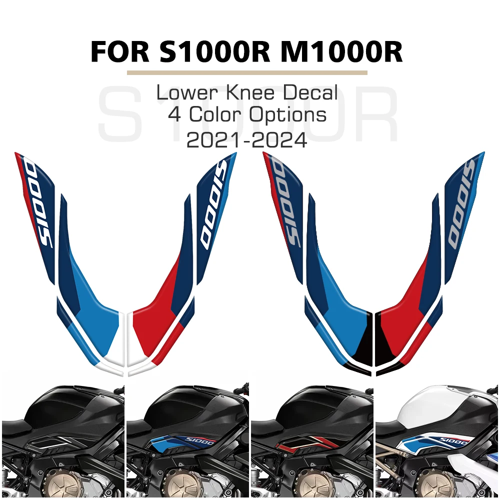 

Motorsport Motorcycle Lower Knee Protectors 3D Gel Paint Protectors Decal Sticker For BMW S1000R M1000R 2021 2022 2023 2024