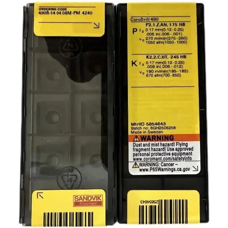

Original SANDVIK / 490R-140408M-PM 4240 / Hard alloy CNC Blade 10 Pcs